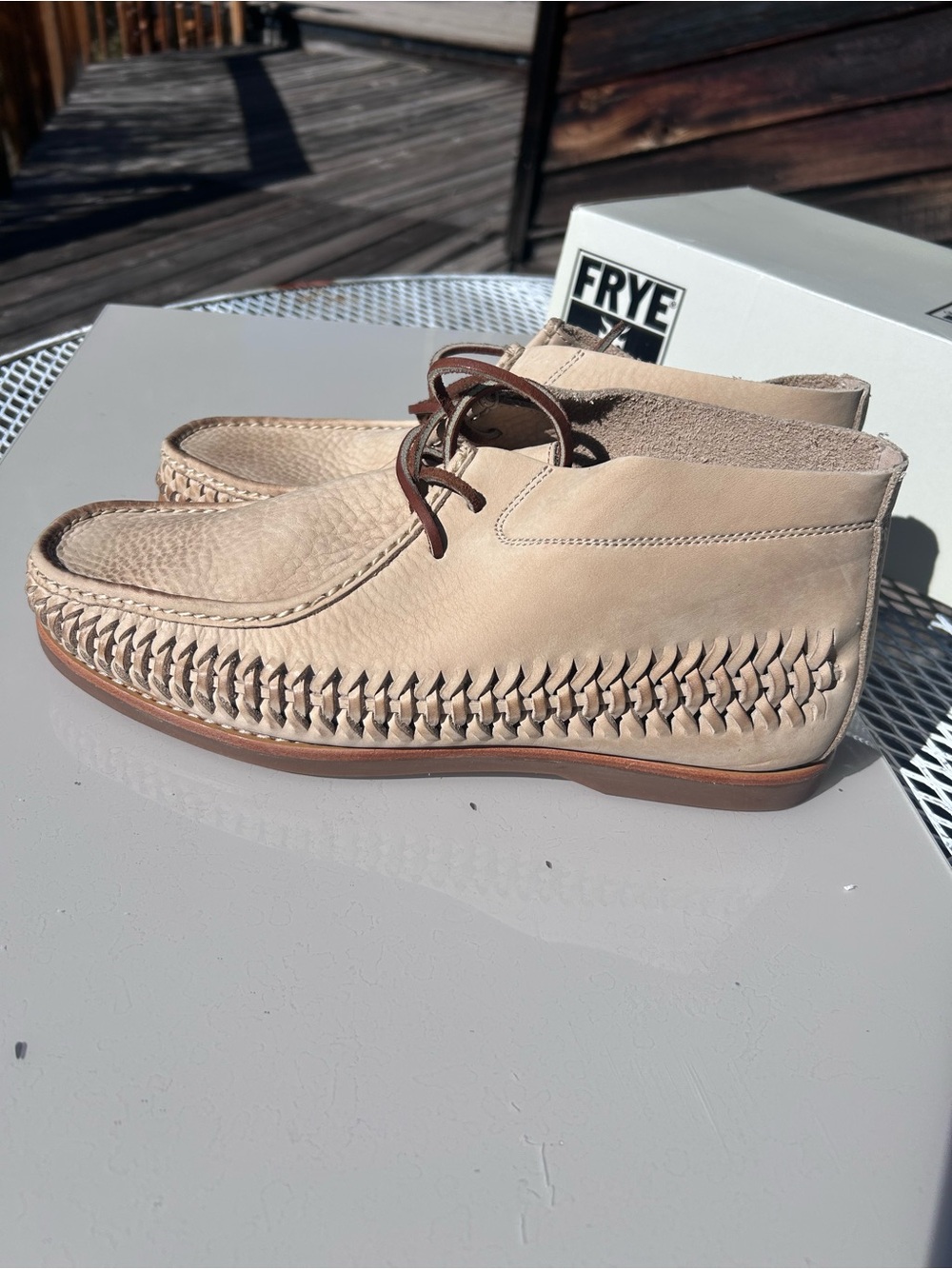 Scully Men’s Woven Leather Chukka — Sand color  MENS 12  NWT